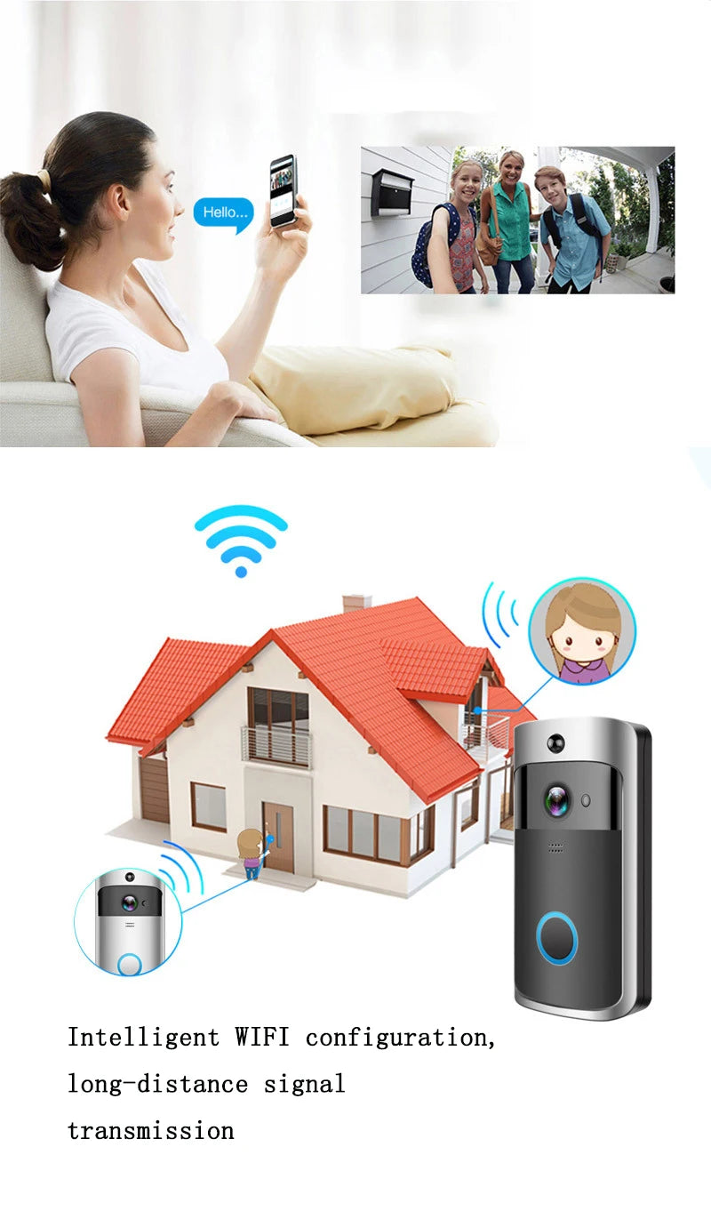 Campainha Camera Alarm Wireless Security